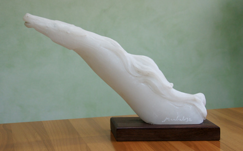 Statua equestre in alabastro